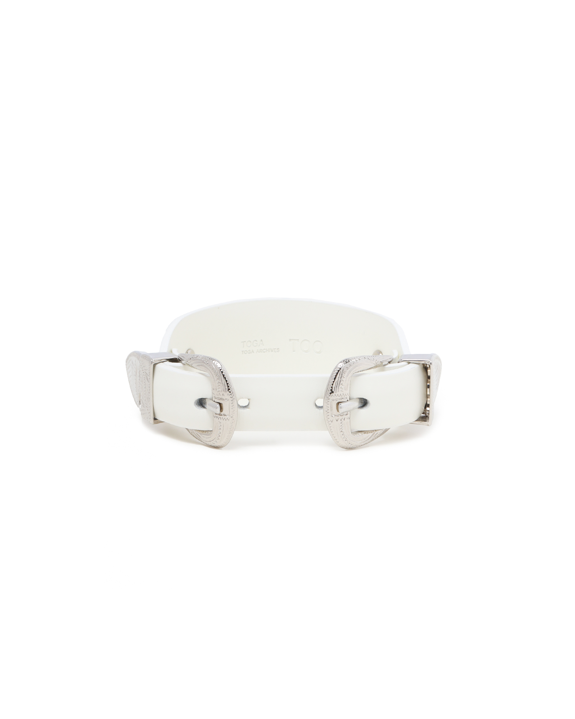 TOGA ARCHIVES Double buckle leather bangle | ITeSHOP