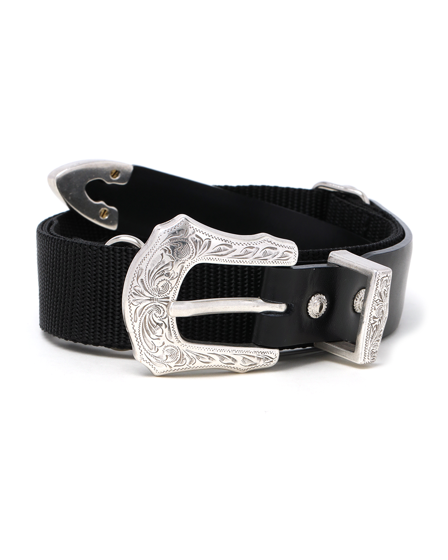 Leather nylon belt