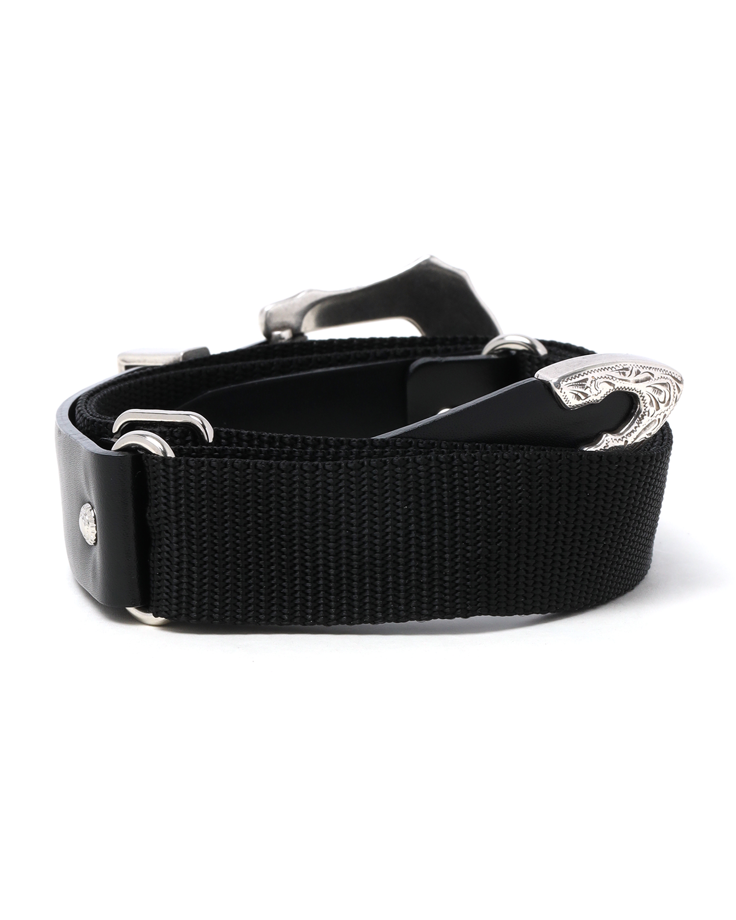 Leather nylon belt