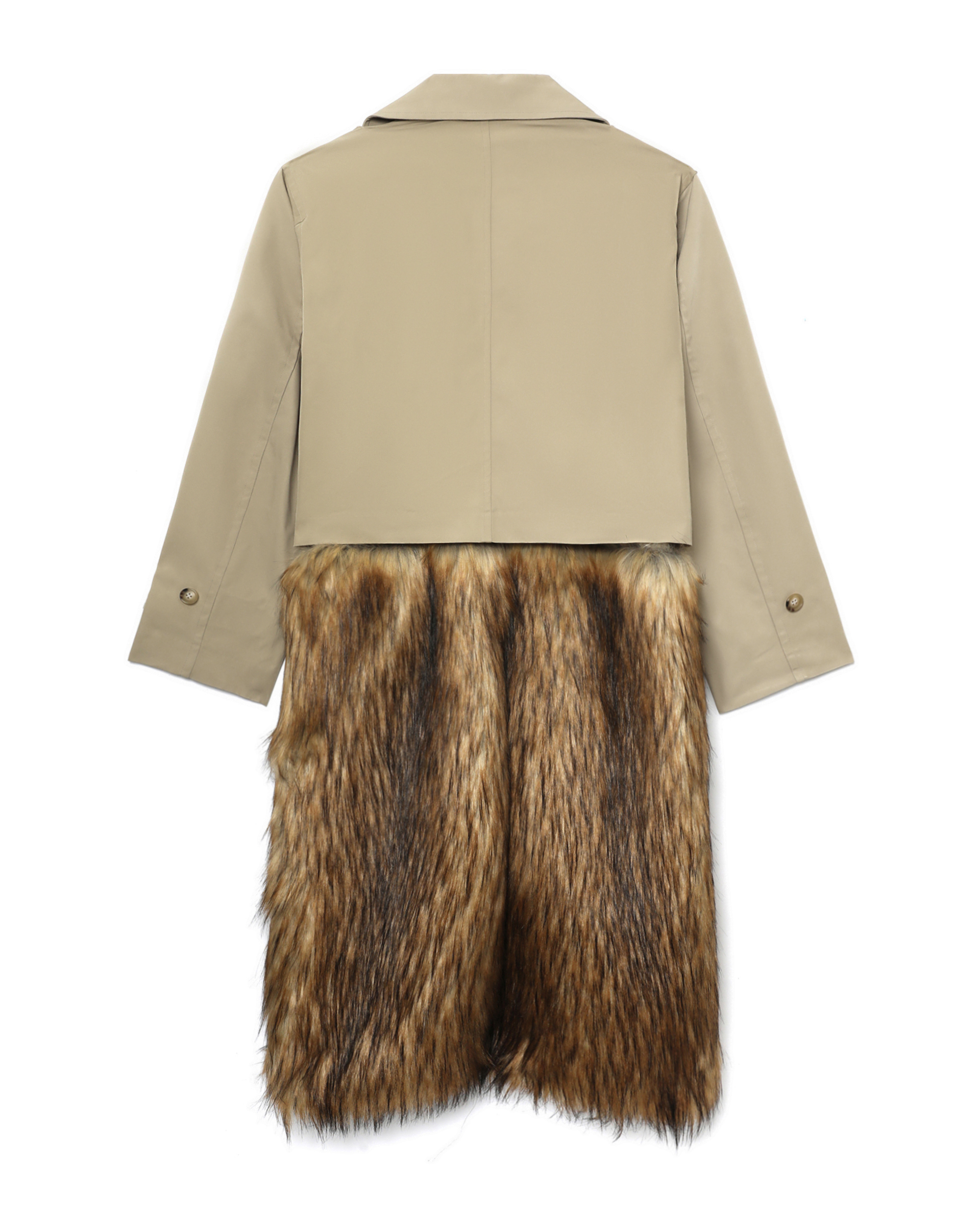 TOGA ARCHIVES Fur-panelled trench coat | ITeSHOP
