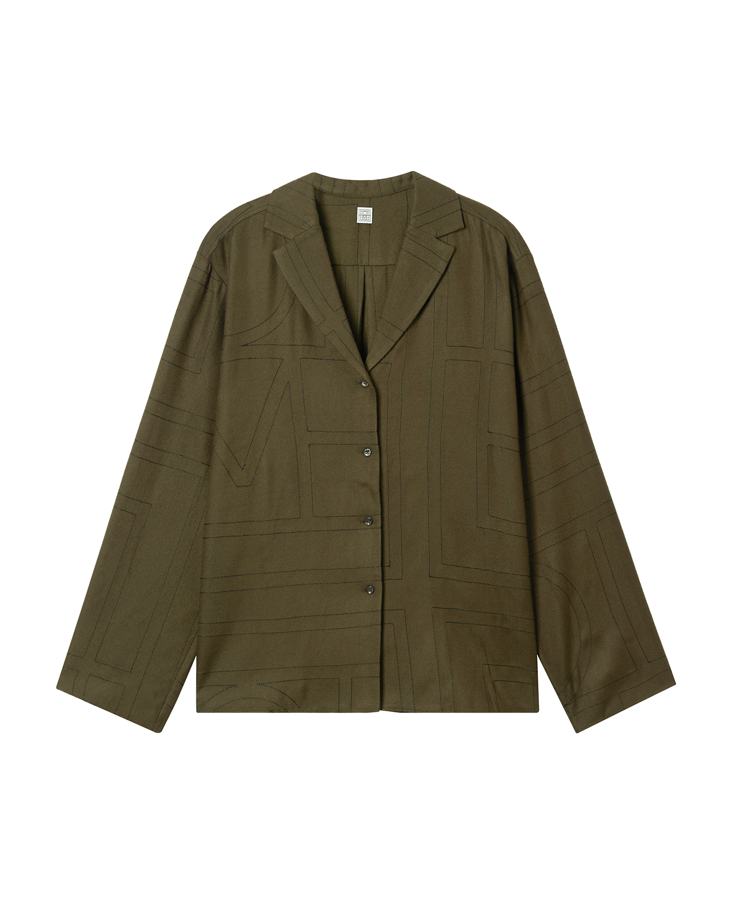 Monogram flannel pj上衣