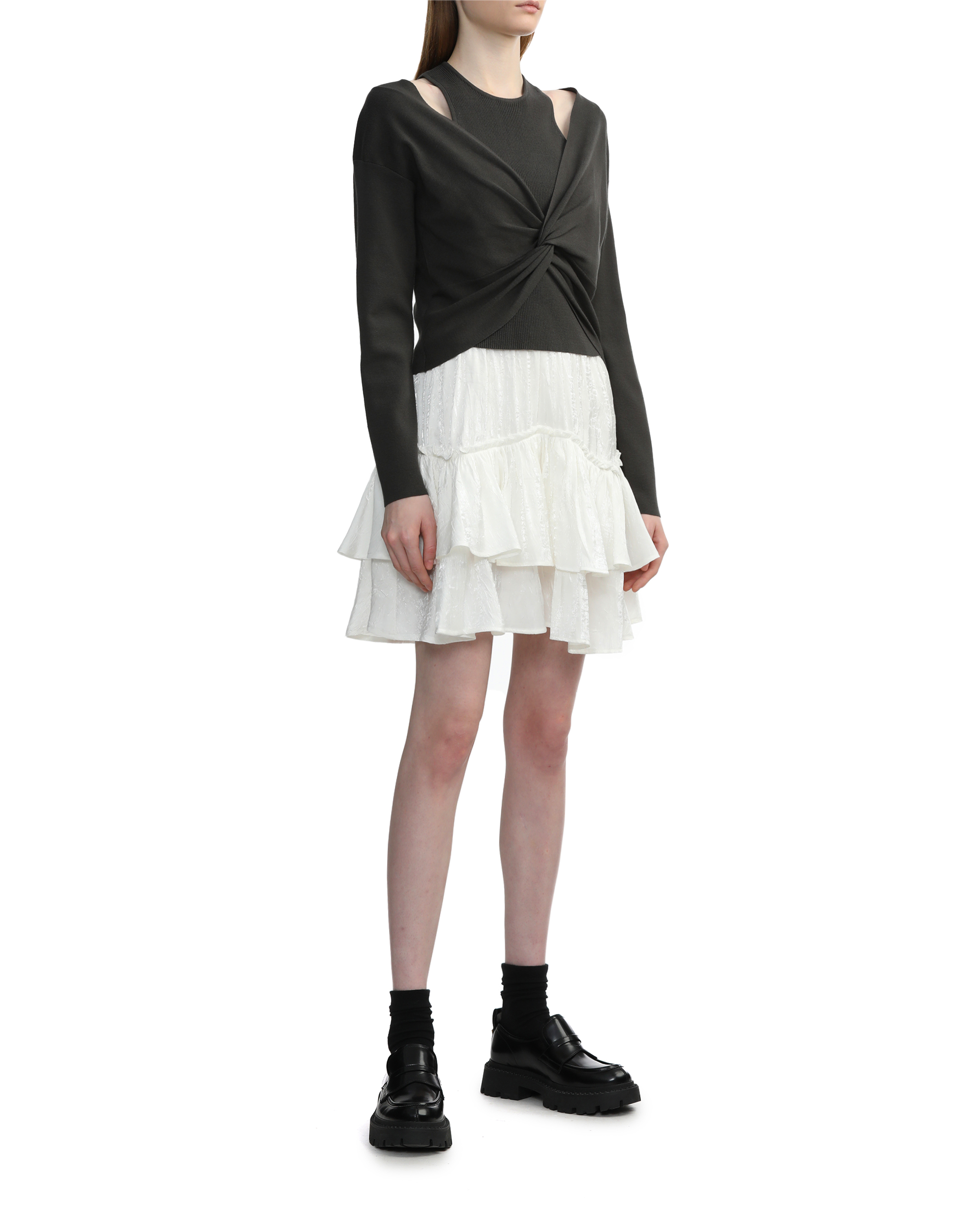 tout à coup Tiered textured skirt | ITeSHOP