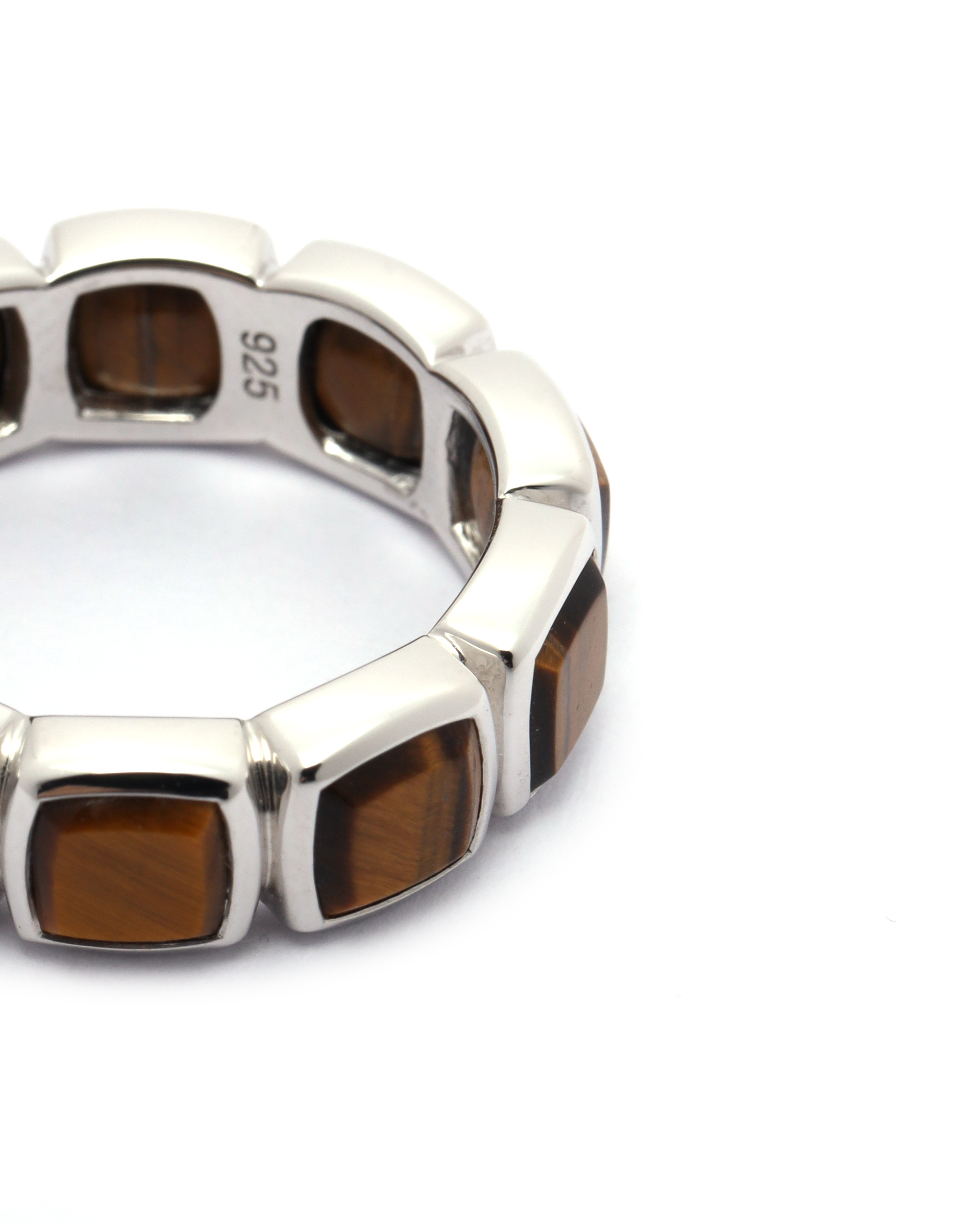 TOM WOOD Cushion band tiger eye ring | ITeSHOP