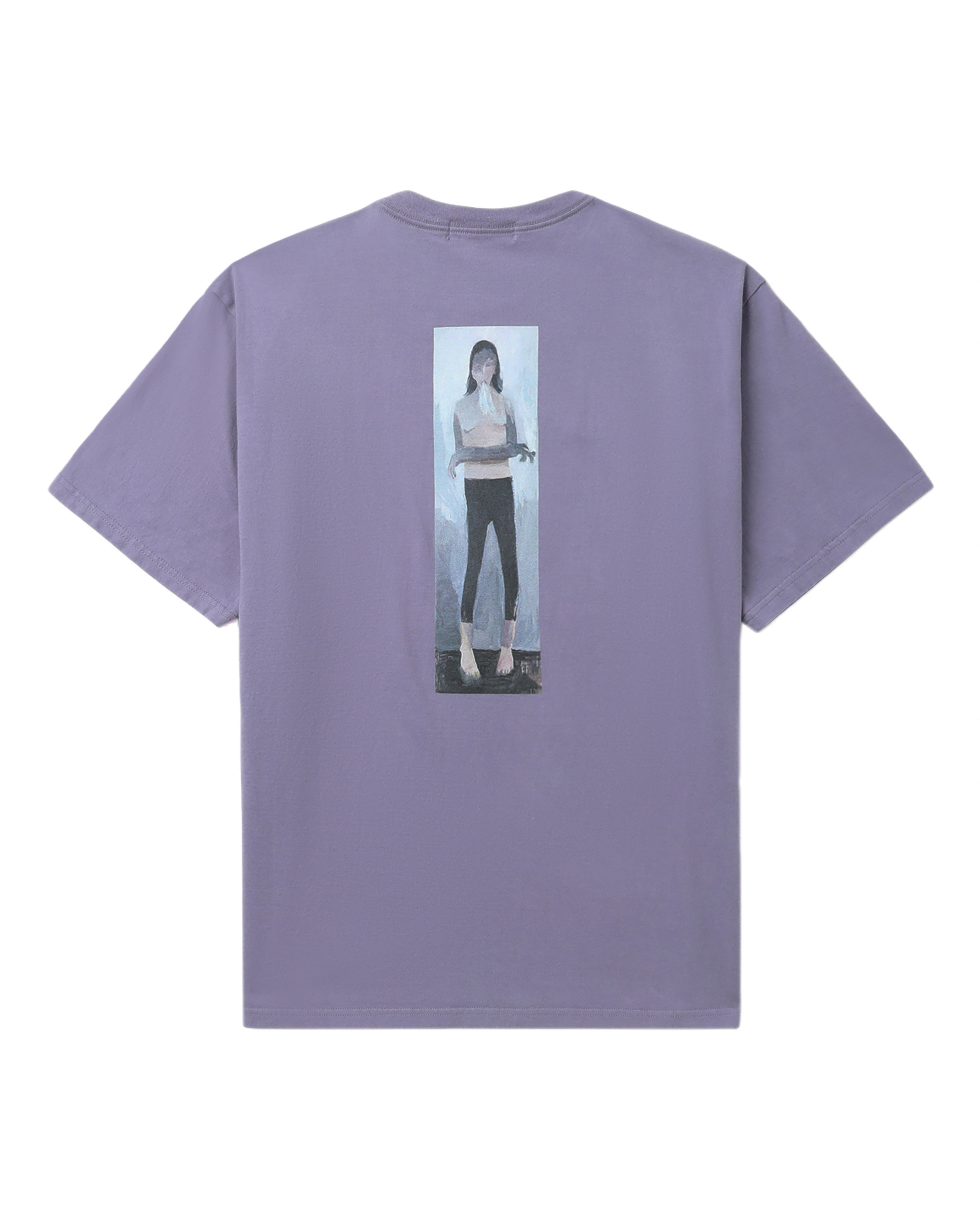 purple & white graphic tee