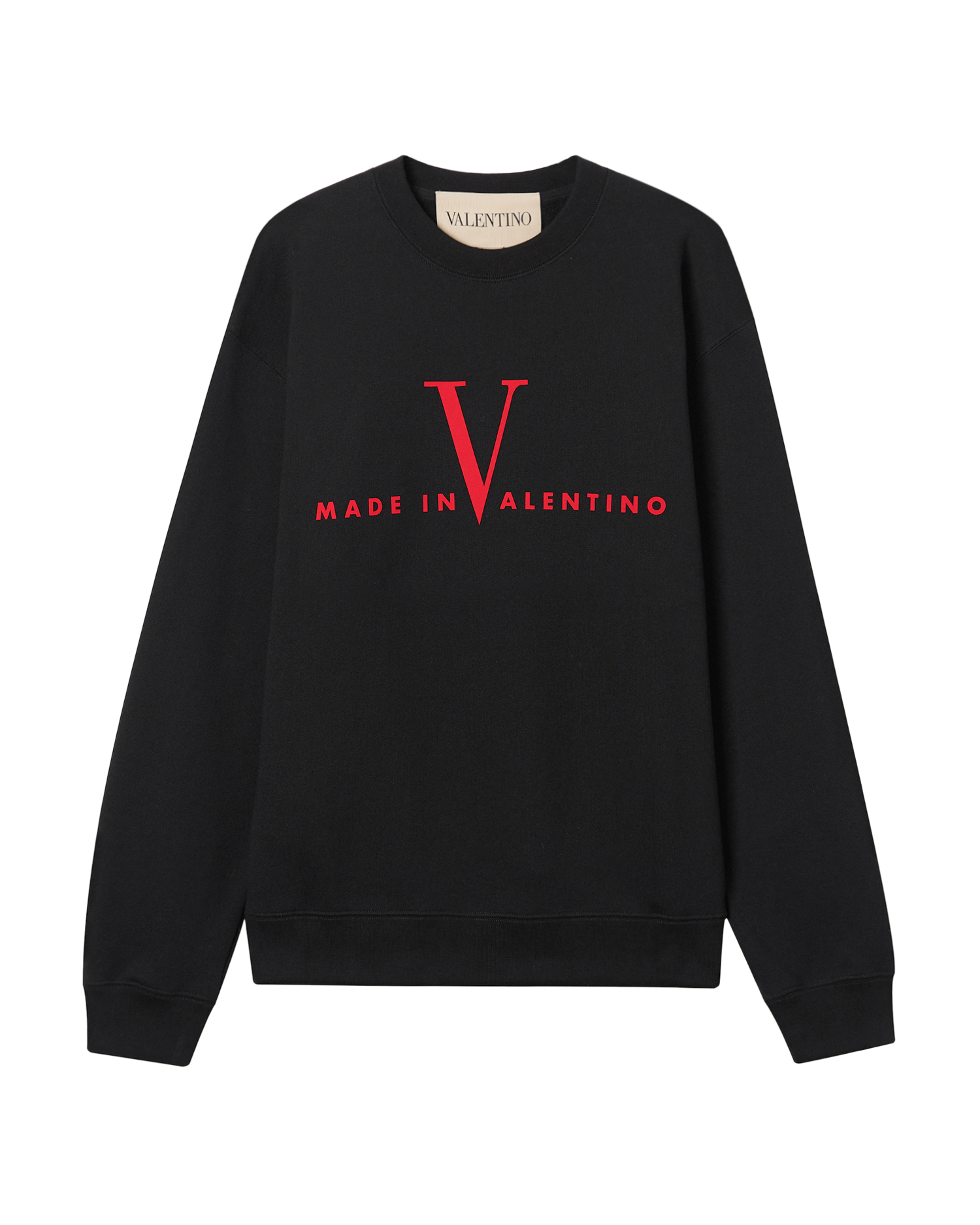 Made in Valentino印花棉質圓領衛衣