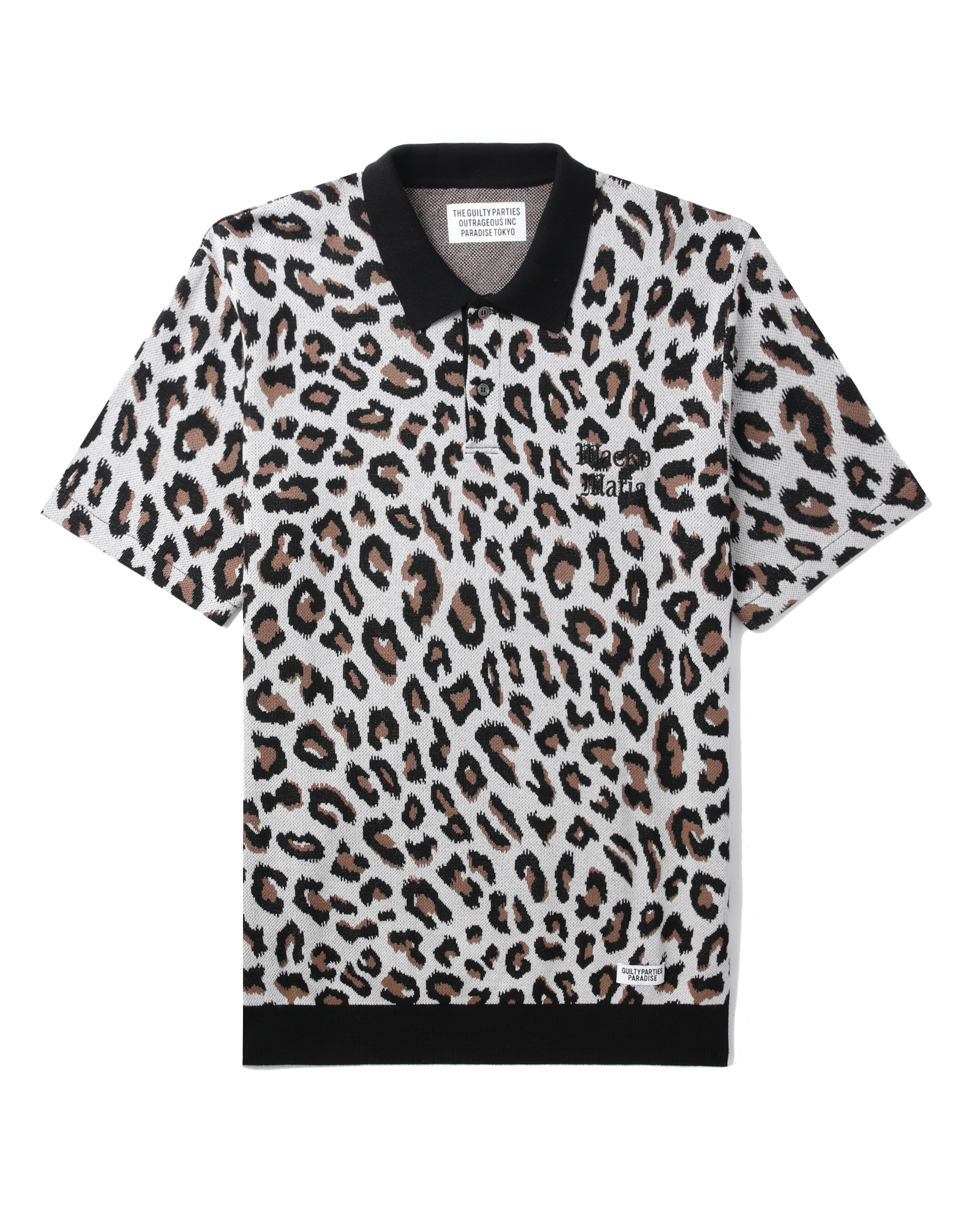 WACKO MARIA Leopard knit polo shirt| ITeSHOP