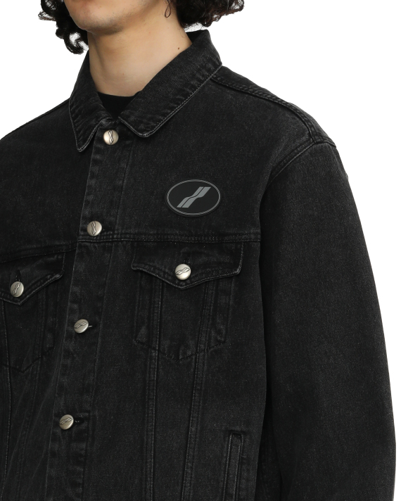 WE11DONE Logo-patch denim jacket