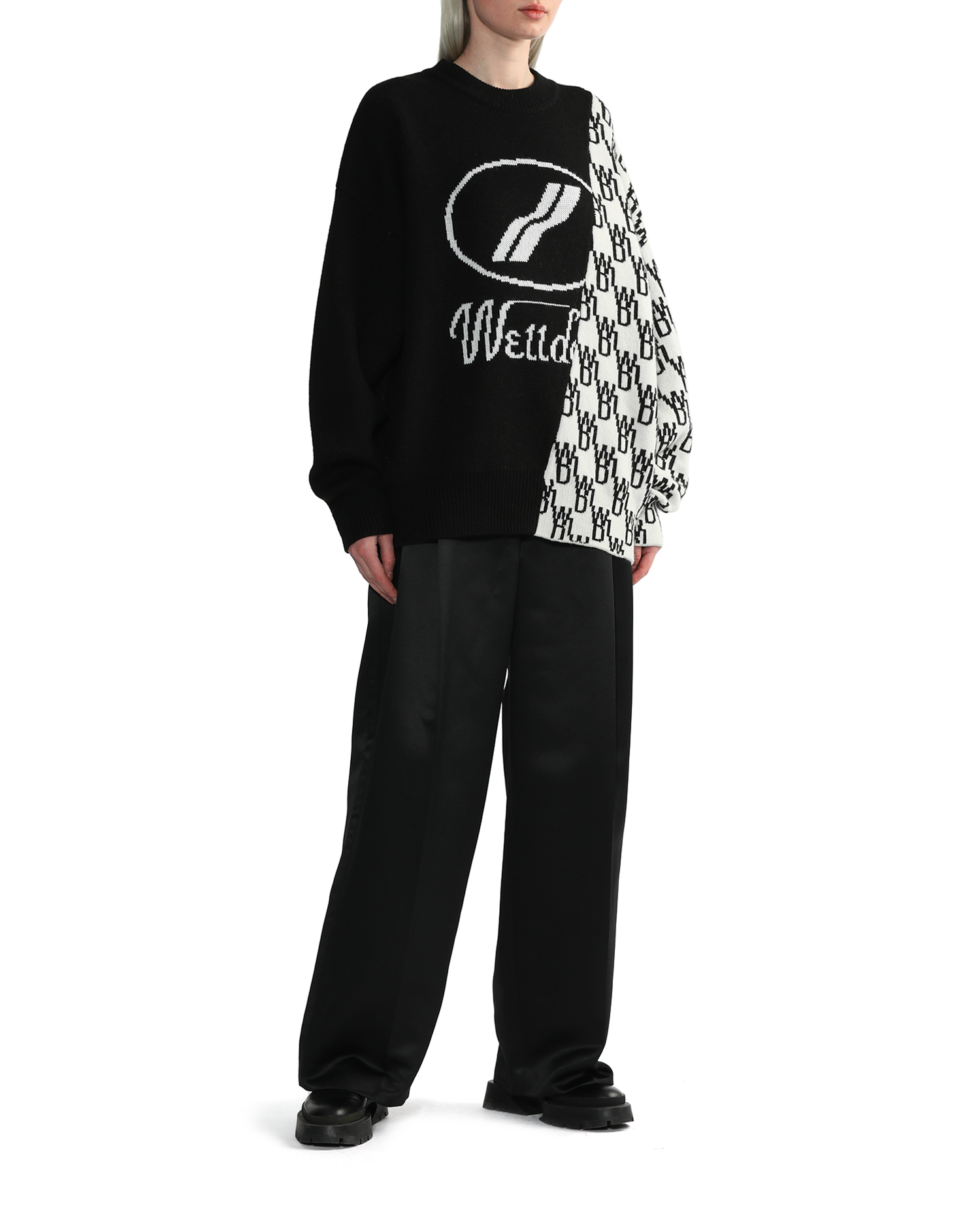WE11DONE WD1 graphic mix logo sweater | ITeSHOP