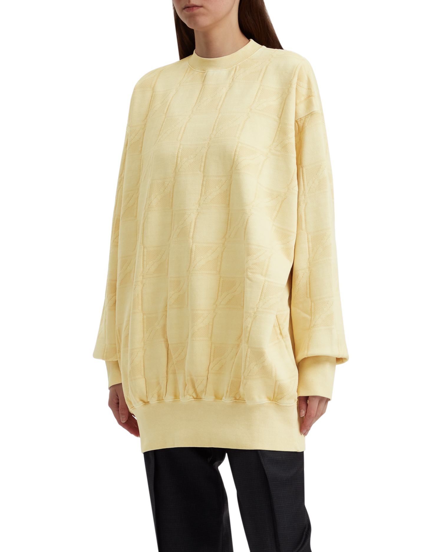 Oversized all-over jacquard zurry sweatshirt