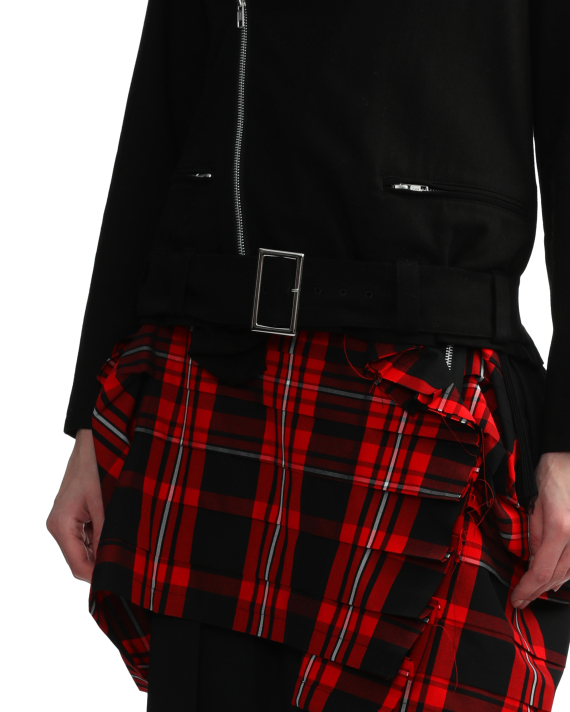 LIMI feu Pleat-panelled biker jacket