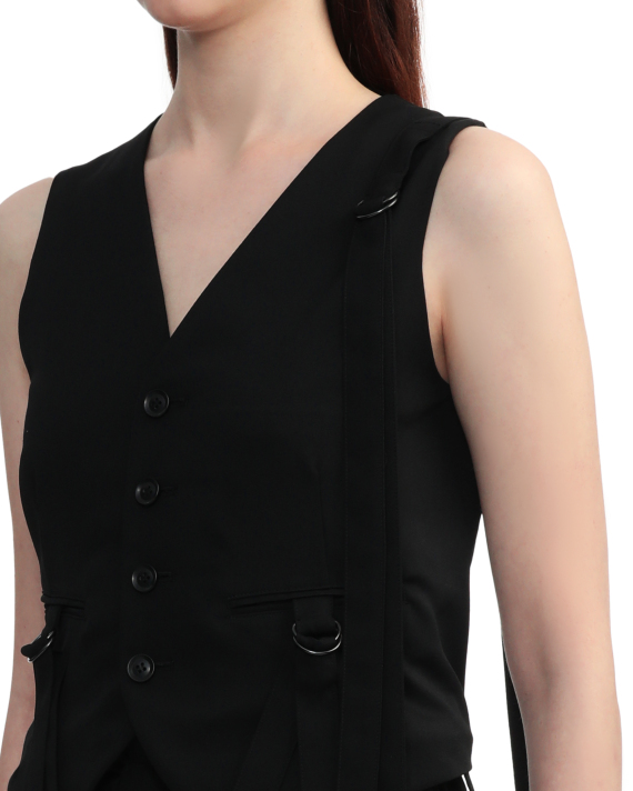 LIMI feu Cinched straps wool waistcoat