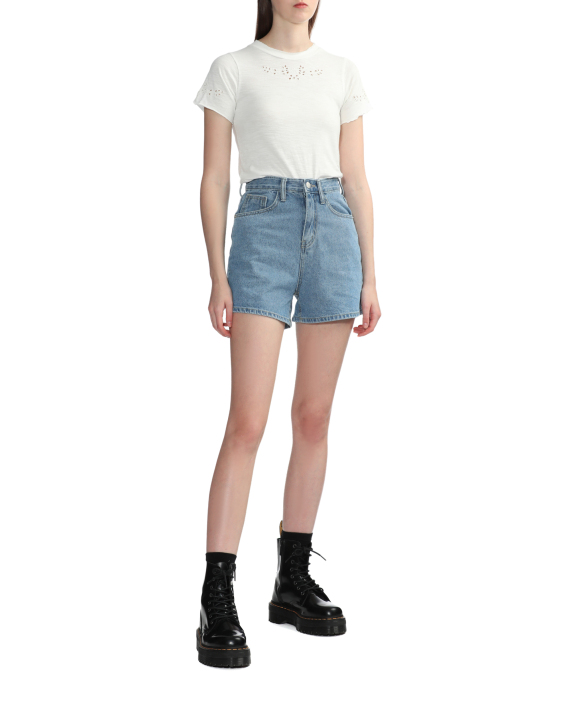 ZERO STREET High-waisted denim shorts