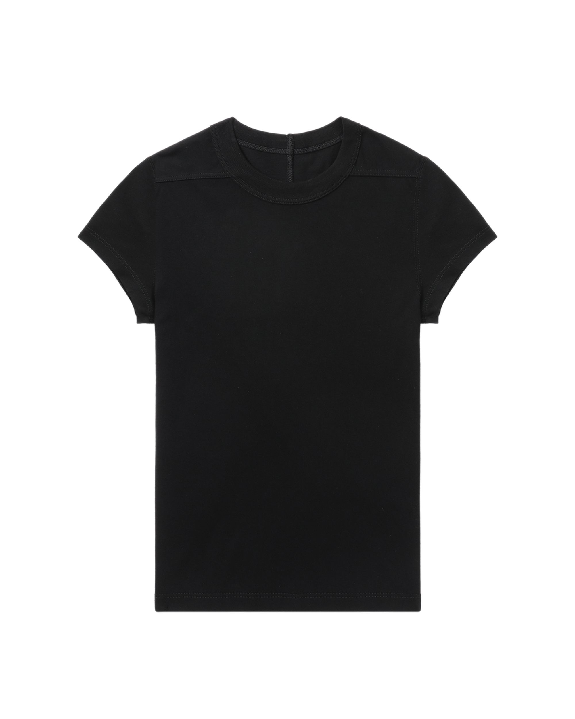 Front of plain black t-shirt.