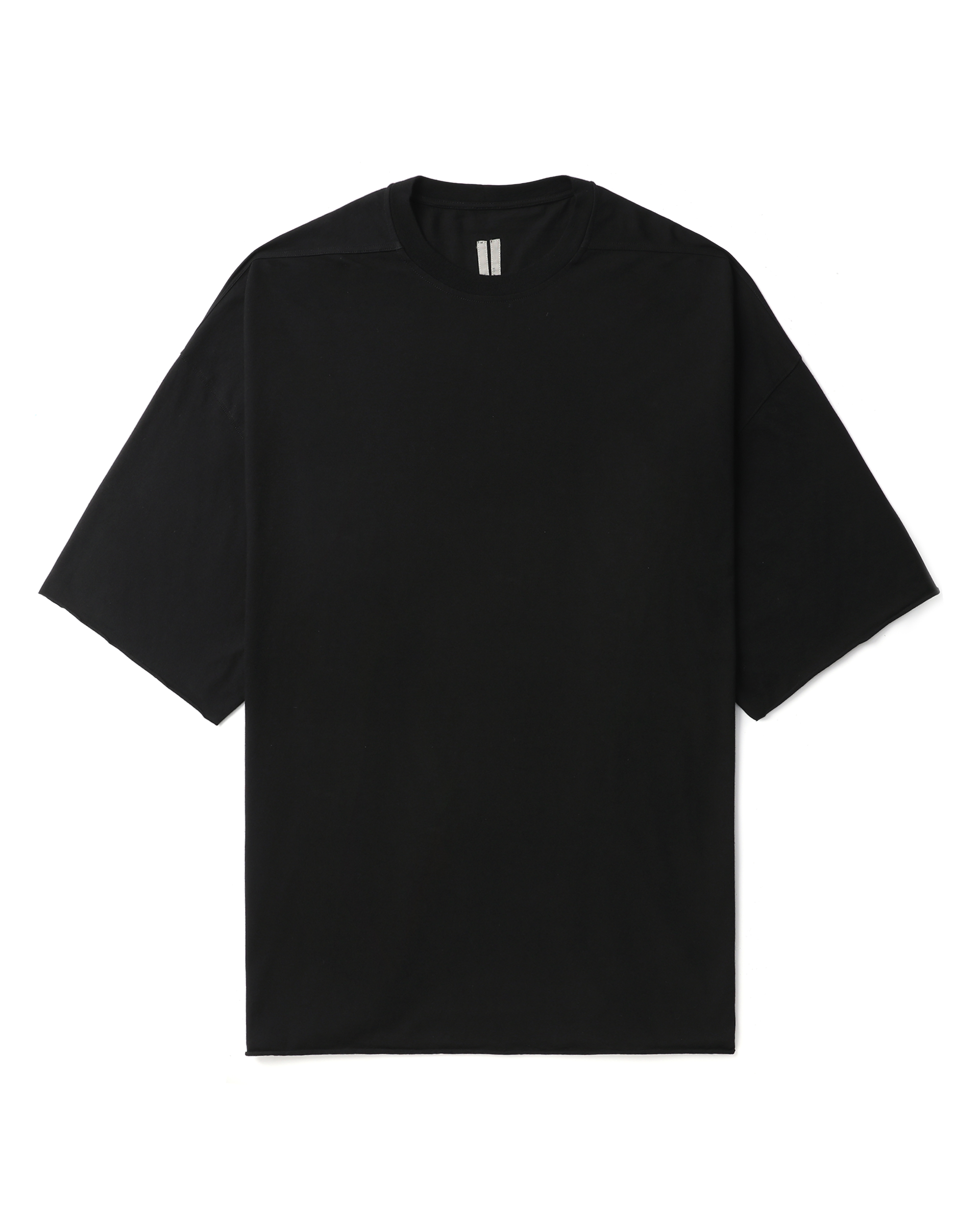 Front of plain black t-shirt.