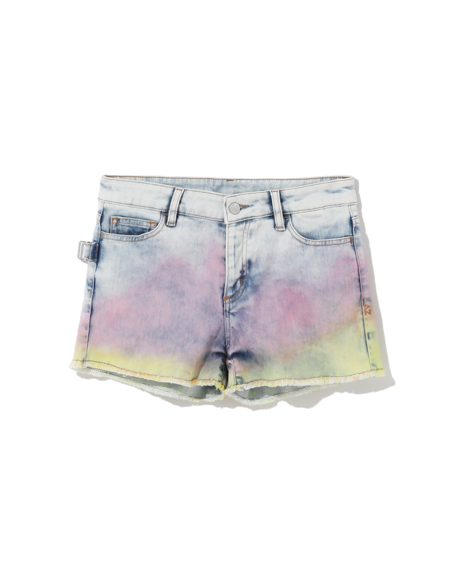 tie dye denim shorts