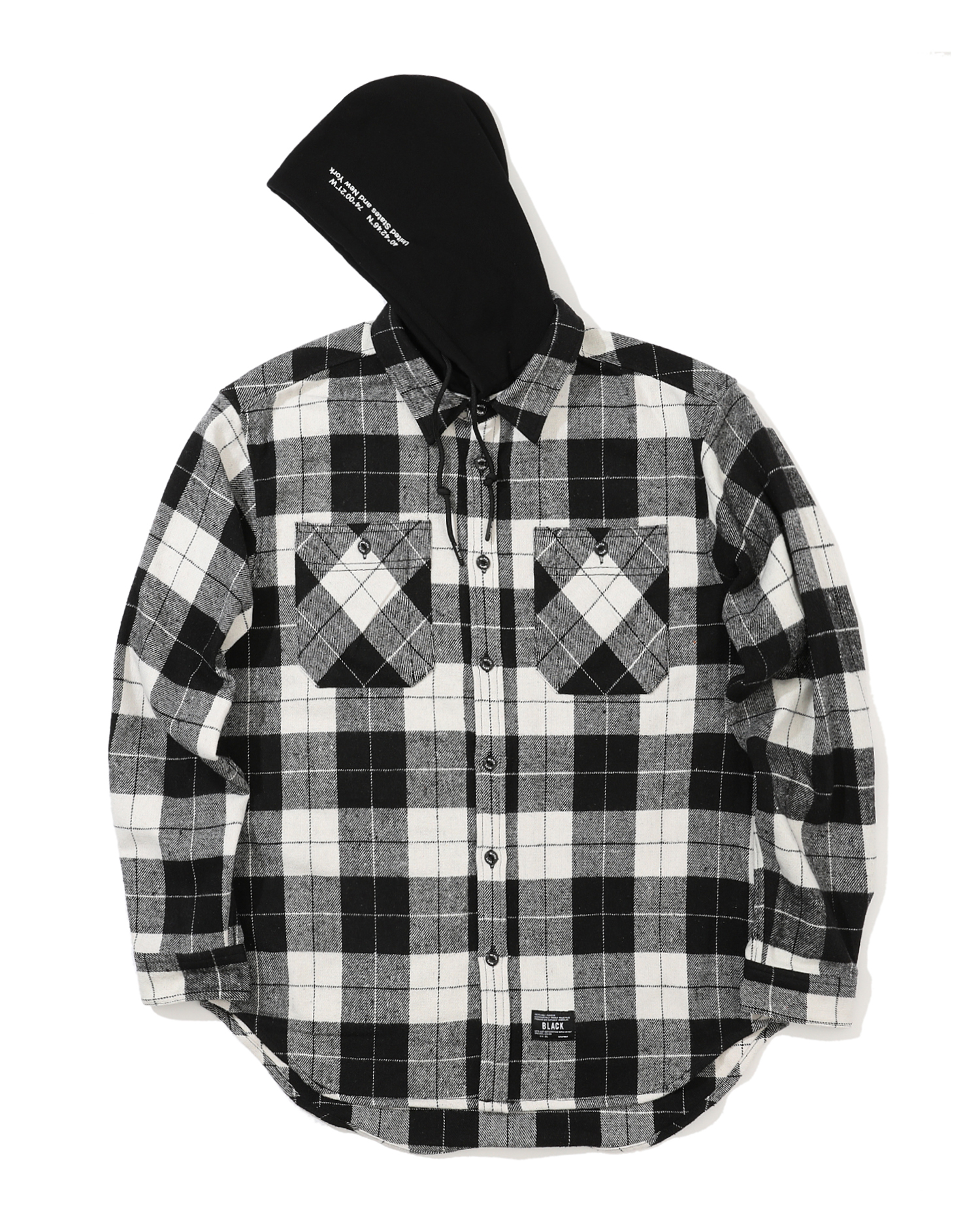 hooded checked flannel shirt