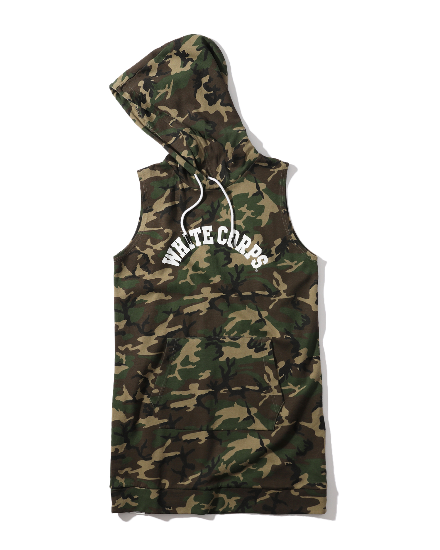 sleeveless camo hoodie